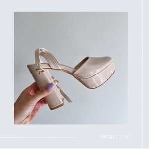 kaylue pink nude patent strap platforms